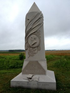 Monument to the 12th Massachusetts on McPherson's Ridge, dedicated in 1885.
