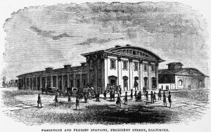 The President Street Depot, Baltimore. The front building still stands and is now the Baltimore Civil War Museum.