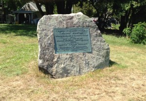 The marker on the Bradford Homestead in Kingston, MA